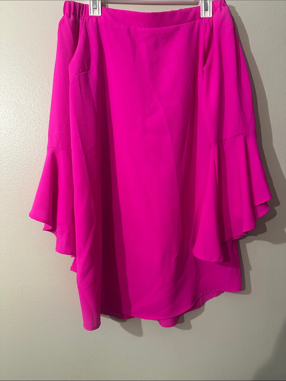 TCEC Bell Sleeve Off Shoulder Mini Dress Bodycon Zipper Back Sz M